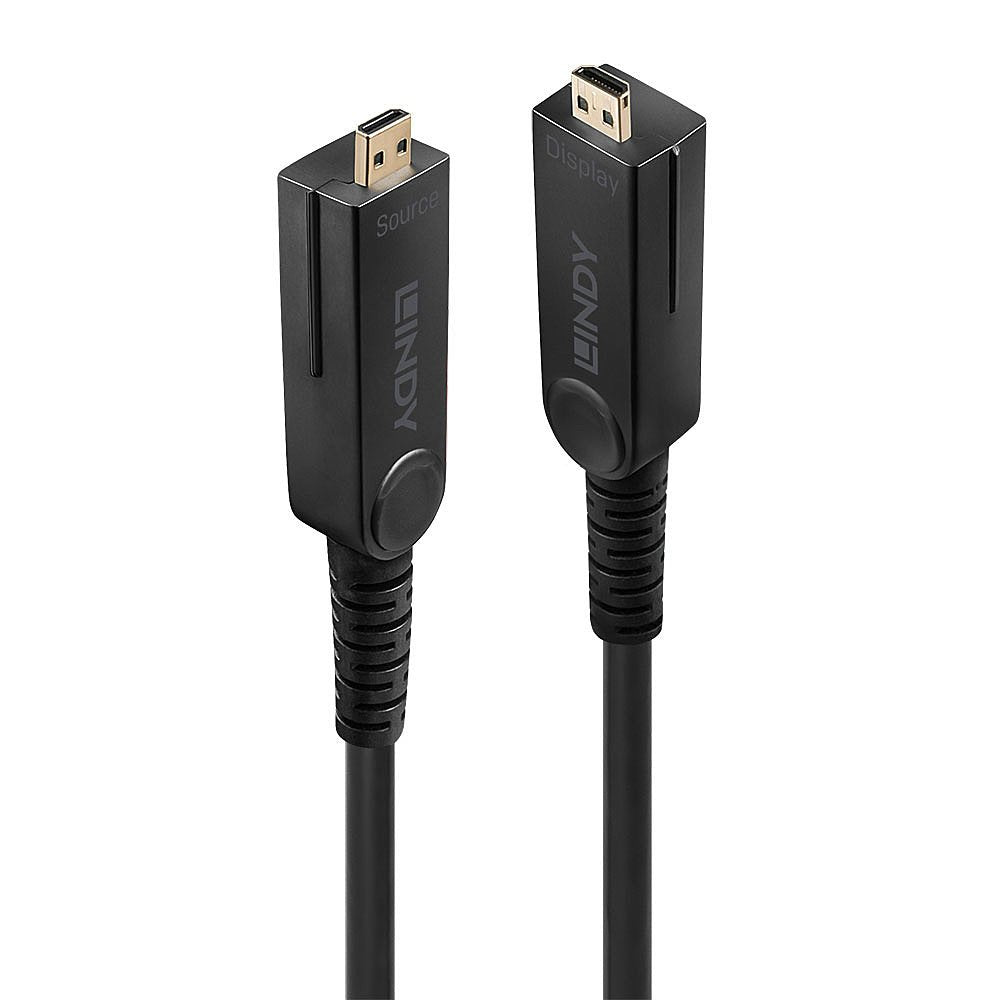 Cable Híbrido De Fibra Óptica Micro-Hdmi De Lindy 18g 10m