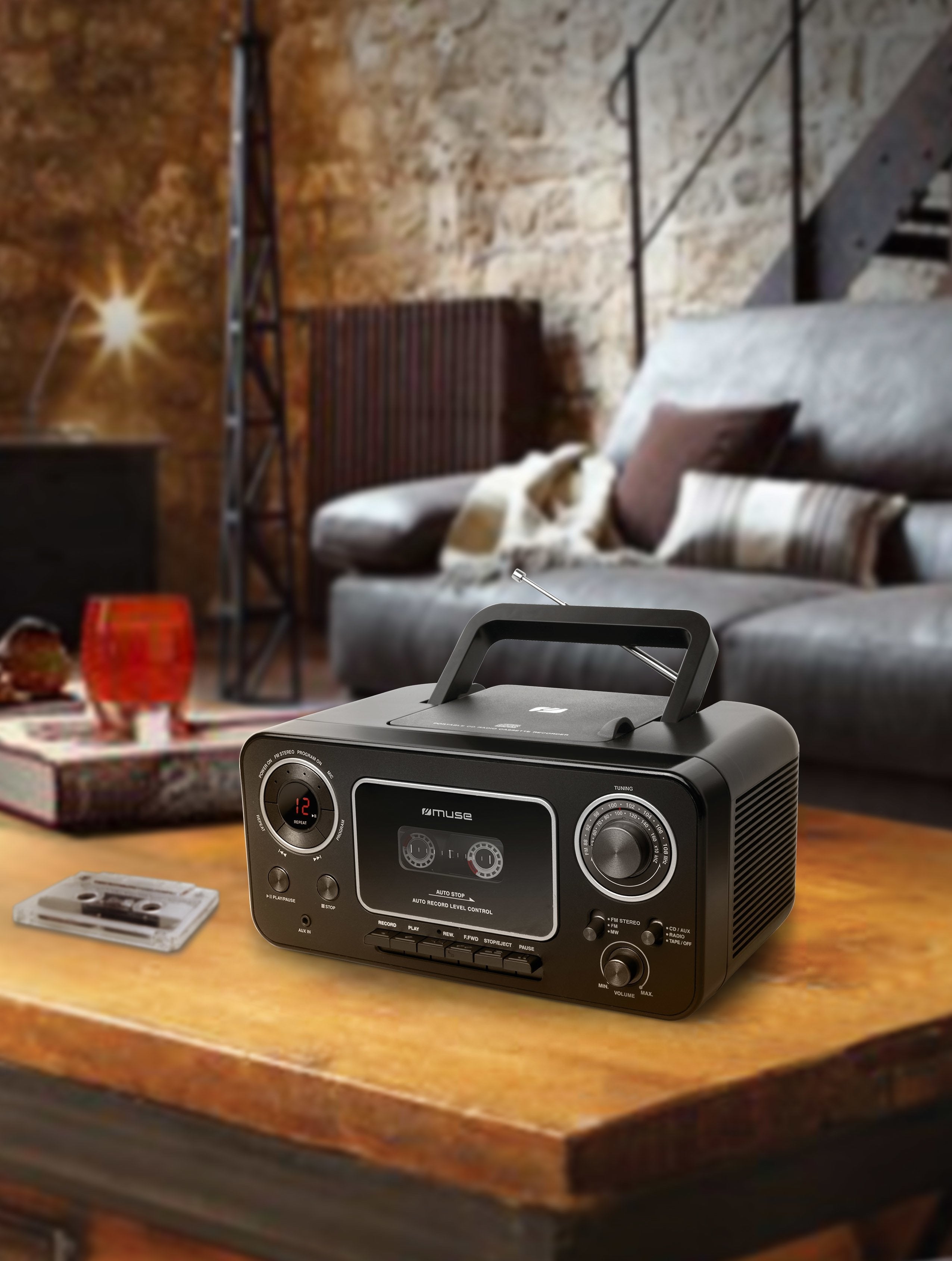 Radio Cd Muse M-182 Rdc Black  Y K7 Portátil
