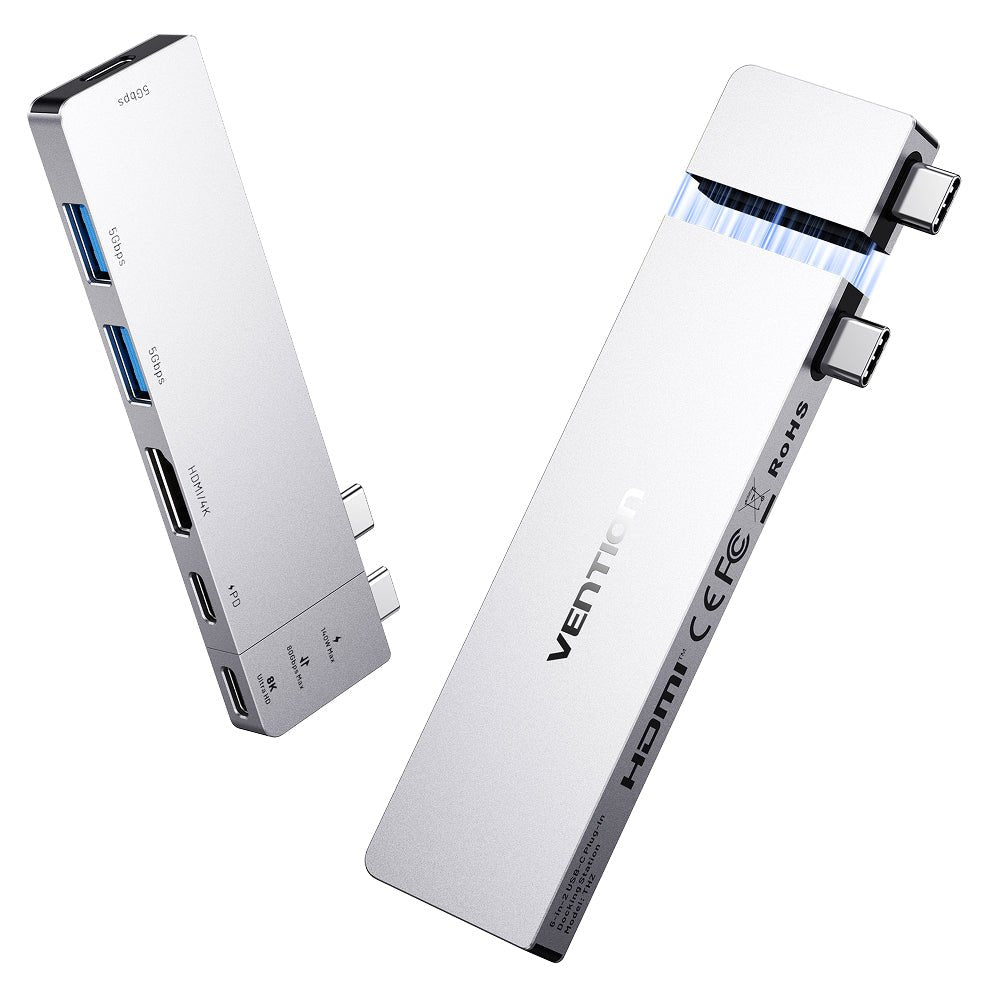 EAN 6922794773813 - Vention THZH0 base para portátil y replicador de puertos Acoplamiento USB 3.2 Gen 1 (3.1 Gen 1) Type-C Gr imagen 2