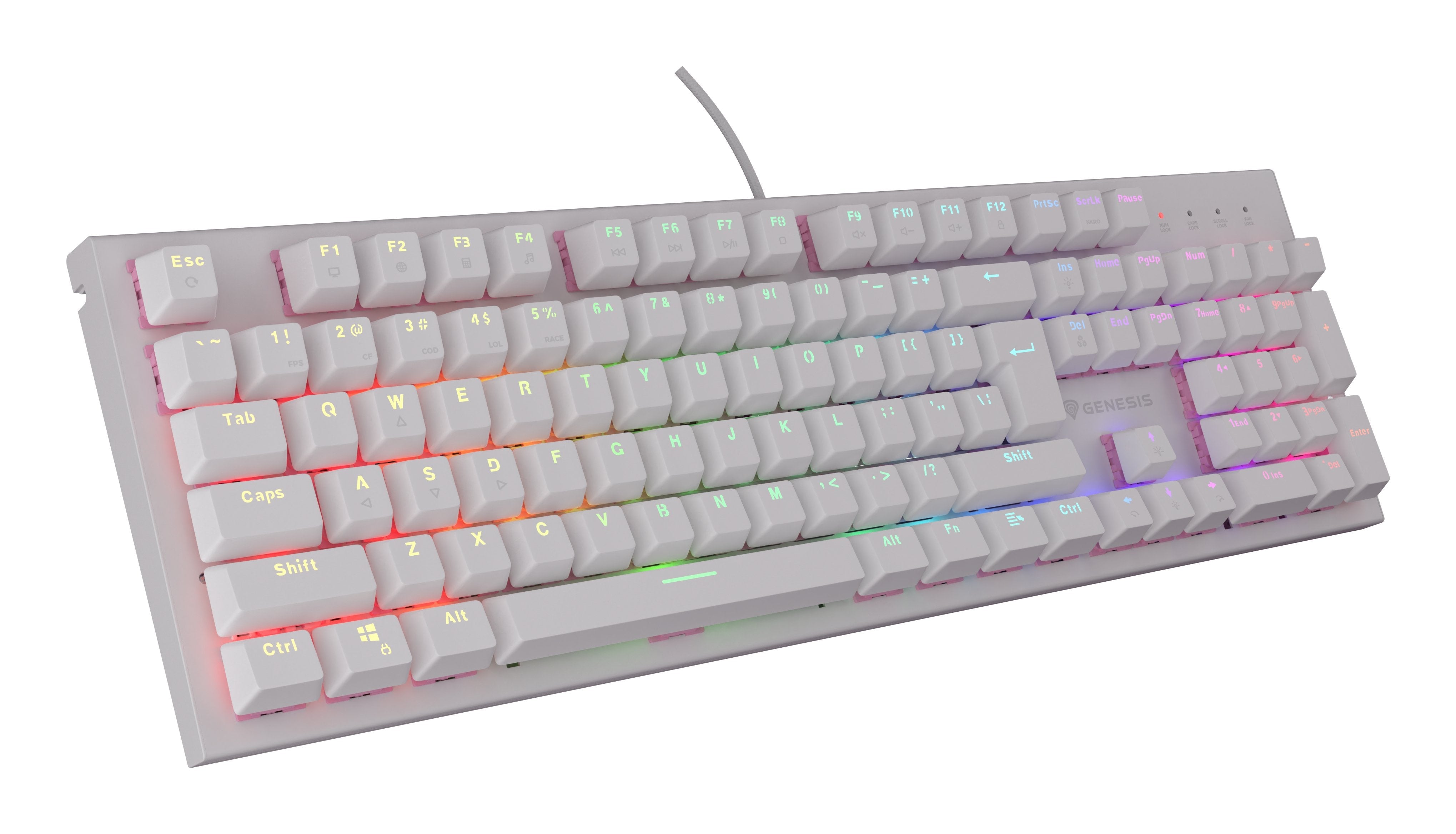 Genesis Thor 303 Rgb Biala Outemu Peach Silent