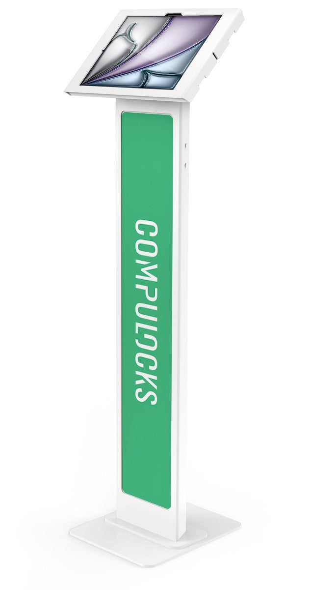 Compulocks Ipad Air M2 & M3 13" Apex Enclosure Brandable Floor Stand White Base Para Pc Tablet Marcable Bloqueable Metal Polipropileno Blanco Tamaño De Pantalla: 13" Interfaz De Montaje: 100 X 100 Mm De Suelo Para Apple 13-Inch Ipa