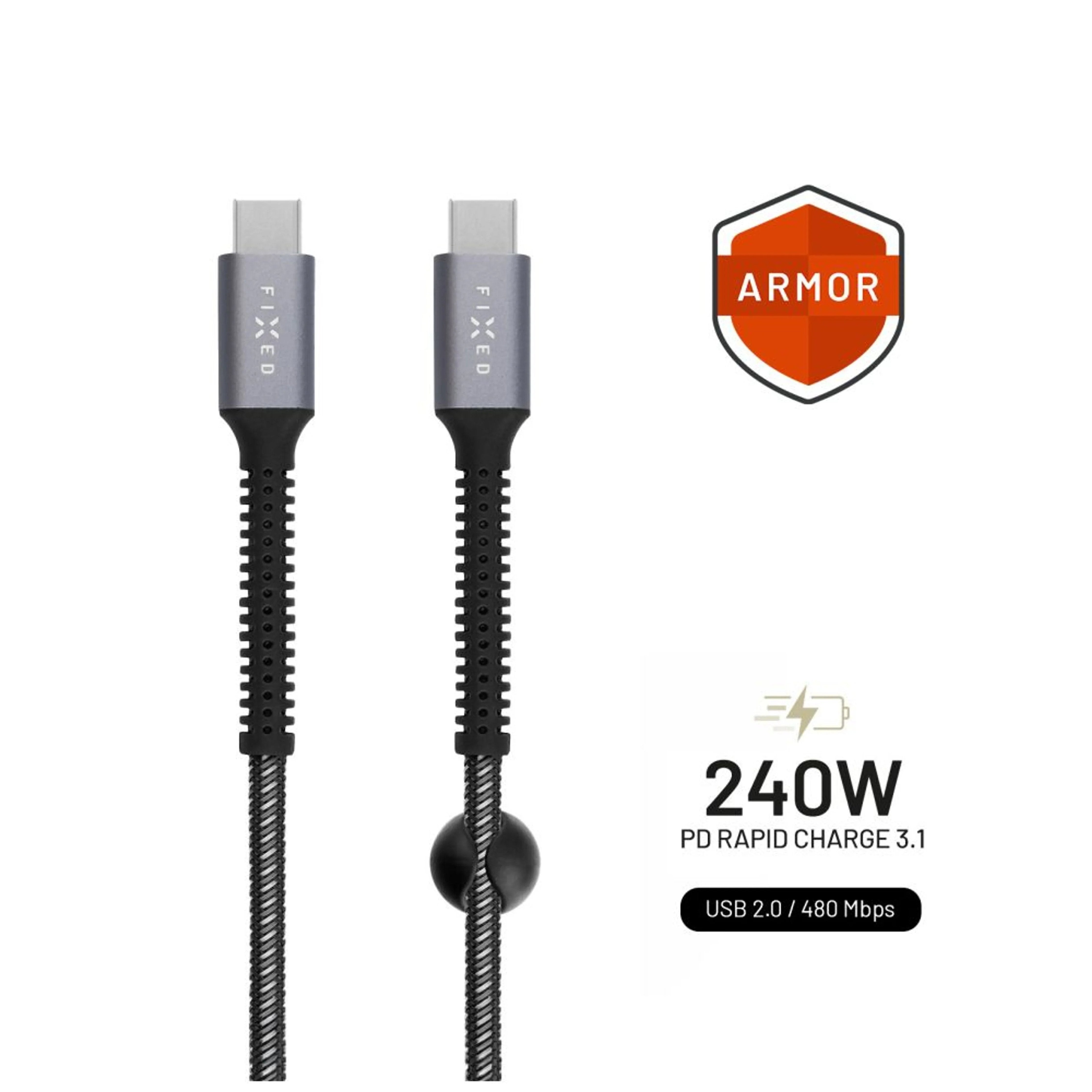 EAN 8591680161164 - FIXED FIXDA-CC2-GR cable USB USB 2.0 2 m USB C 4,8 Gbit/s 240 W Gris imagen 1