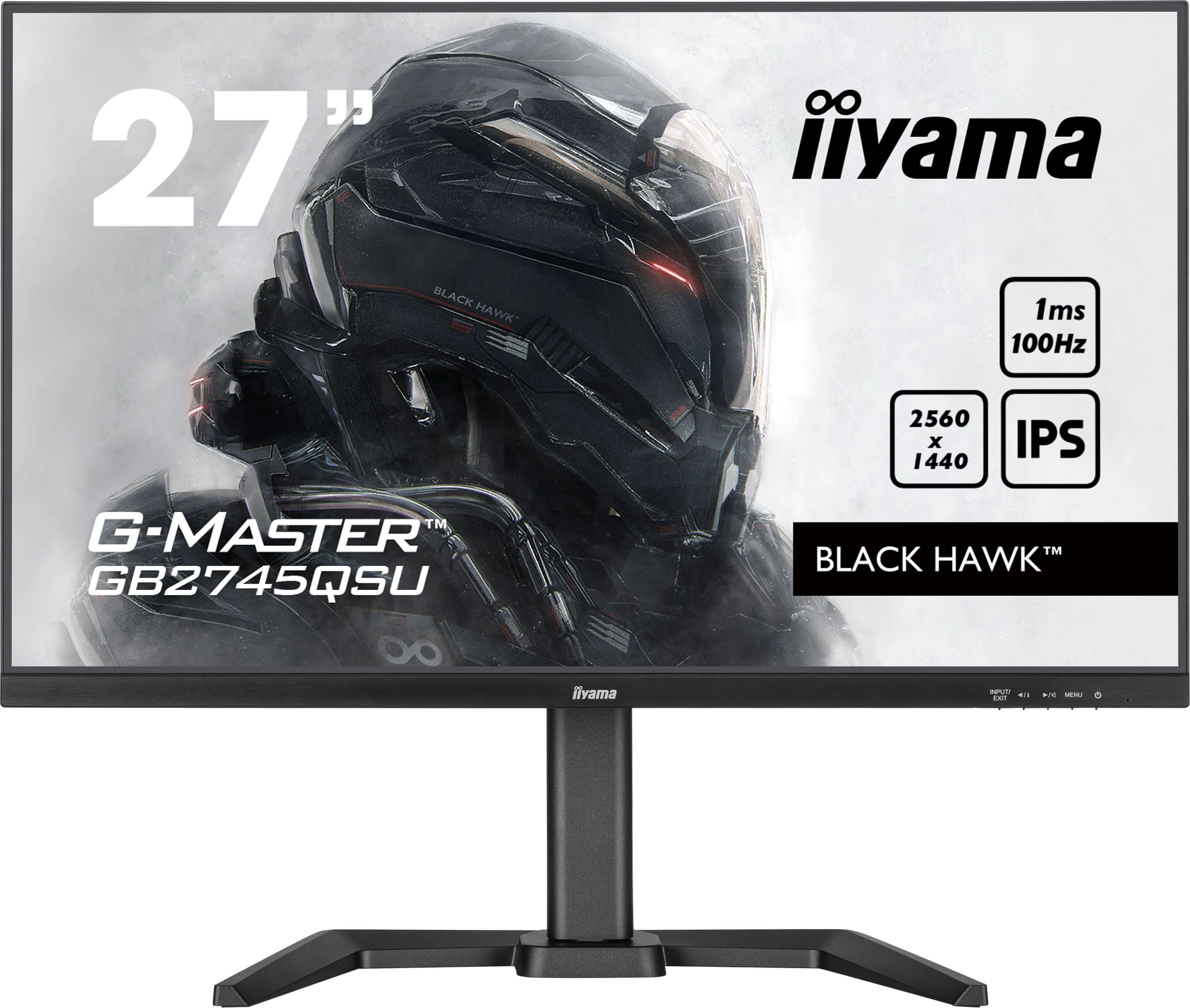 Monitor Gaming  Iiyama G-Master Gb2745qsu-B2 Gaming 27", Negro Mate, Qhd, Ips, Concentrador Usb, Panel De 100hz Gb2745qsu-B2