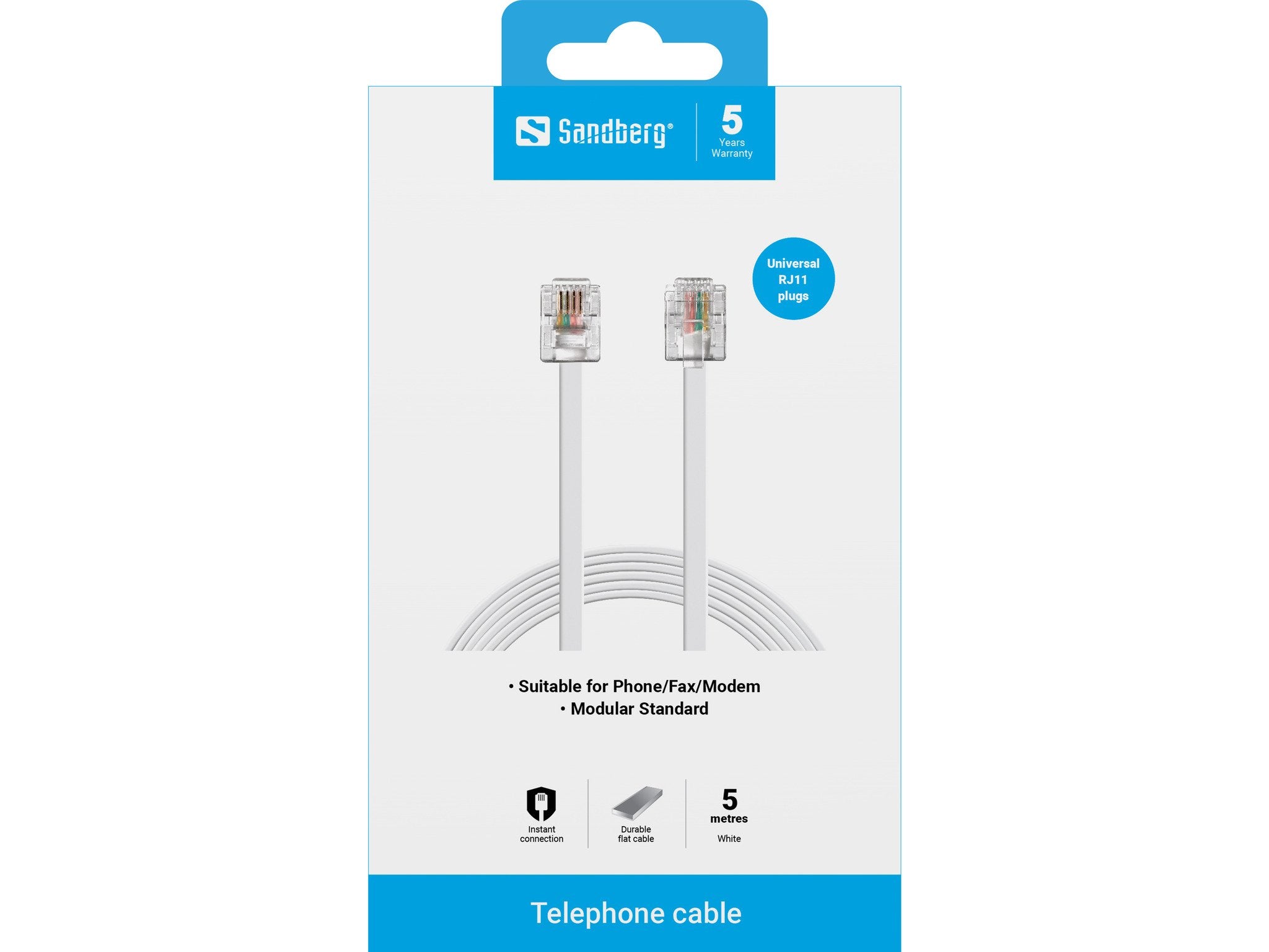 EAN 5705730502521 - Sandberg 502-52 cable telefónico Blanco imagen 2