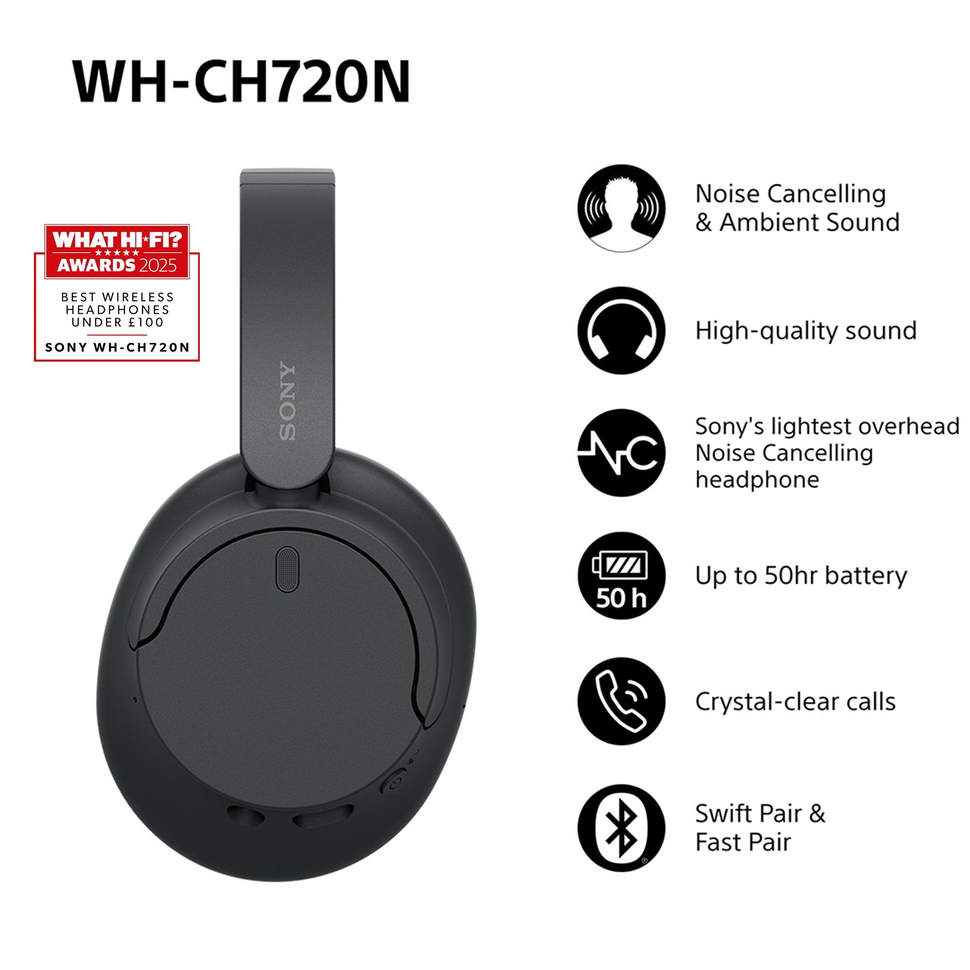 EAN 4548736142428 - Sony WH-CH720 Auriculares Inalámbrico y alámbrico Diadema Llamadas/Música USB Tipo C Bluetooth Negro imagen 2