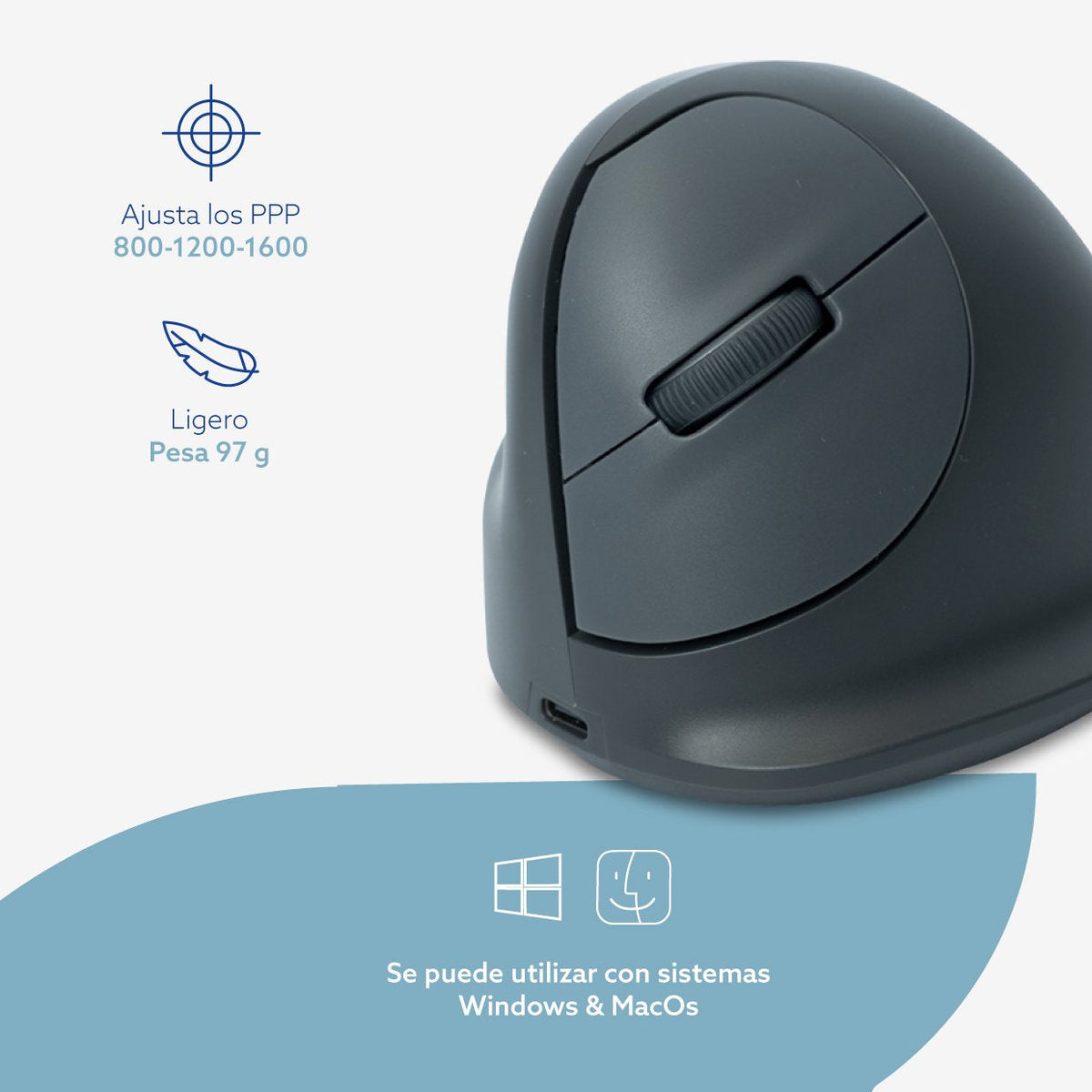 R-Go Ratón He Basic Ergonómico Izquierda Bluetooth