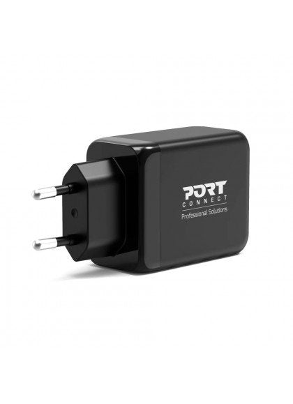 Port Designs 900106-Eu Cargador De Dispositivo Móvil Netbook, Portátil, Smartphone, Tableta Negro Corriente Alterna Carga Rápida Interior