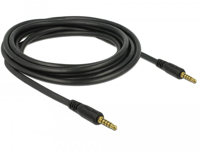 Delock 85698 Cable Conector Estéreo De 3,5 Mm De 5 Pines, Macho A Macho De 3 M Negro