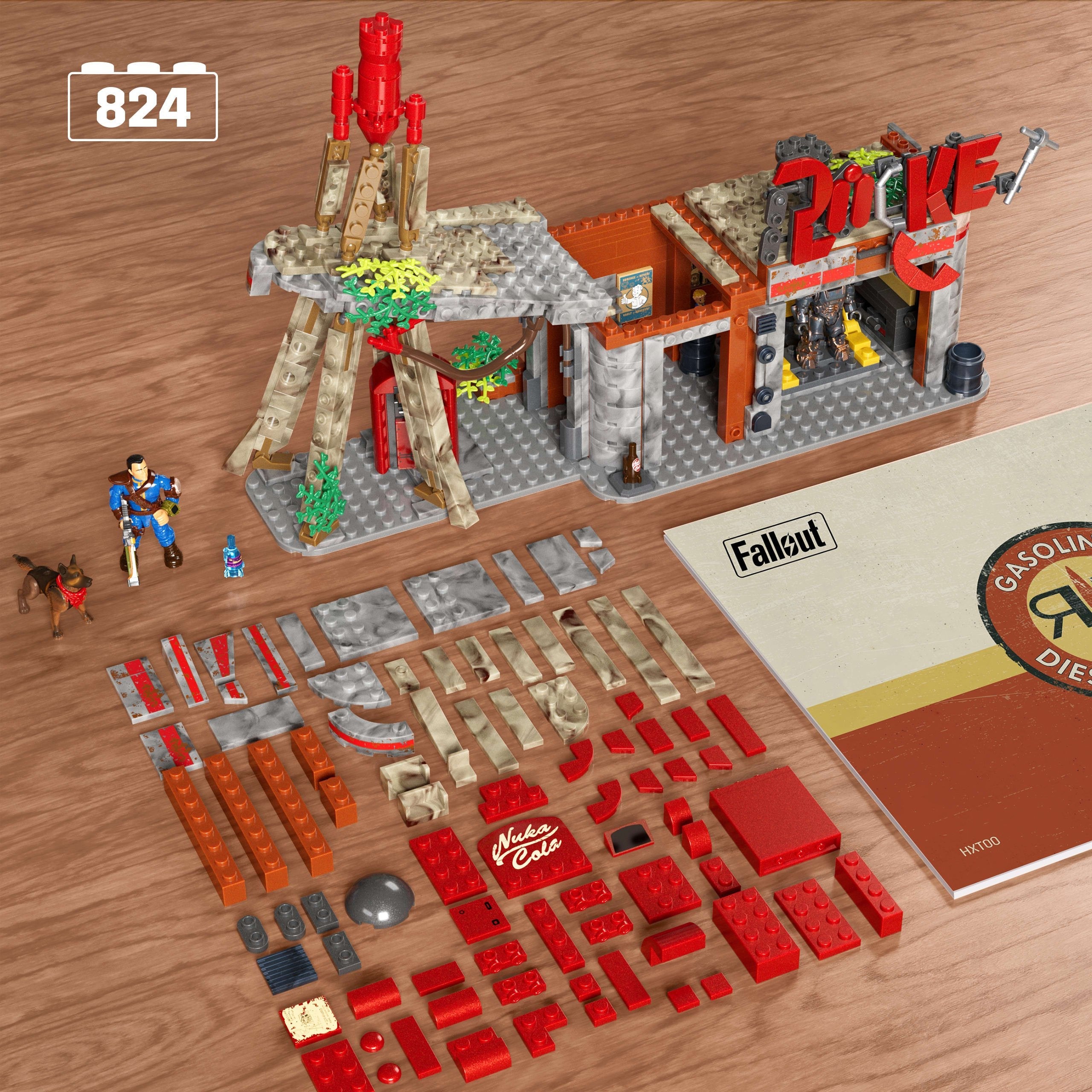Mattel Mega Fallout Red Rocket Truck Stop, Juguete De Construcción   Hxt00