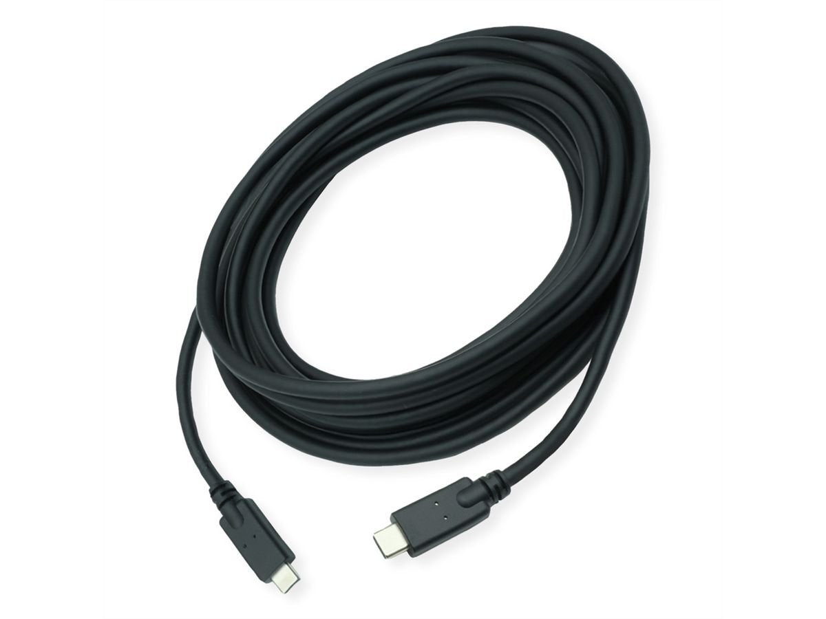 Roline Usb 3.2 Gen 2 Kompatibles Cable, C-C, St St, 4k Uhd-1, 10gbit S, Emark, 100w, Schwarz, 5 M