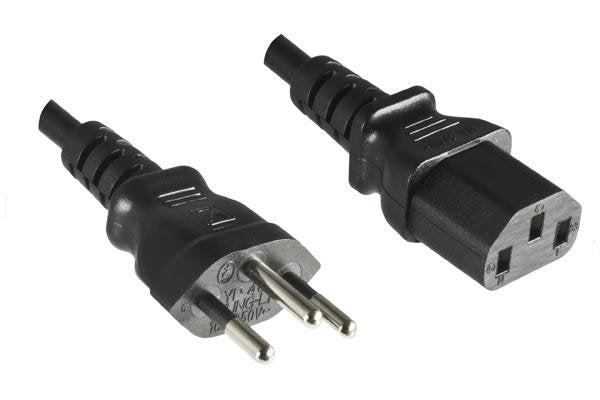 Nn Netzkabel Schweiz Typ J Auf C13 1,8m Schwarz