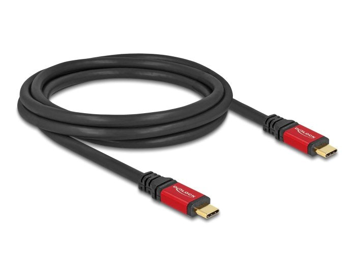 Delock 80091 Cable Usb 5 Gbps Usb Type-C Macho A Macho Pd 3.0 100 W E-Marker 2 M Rojo Metal