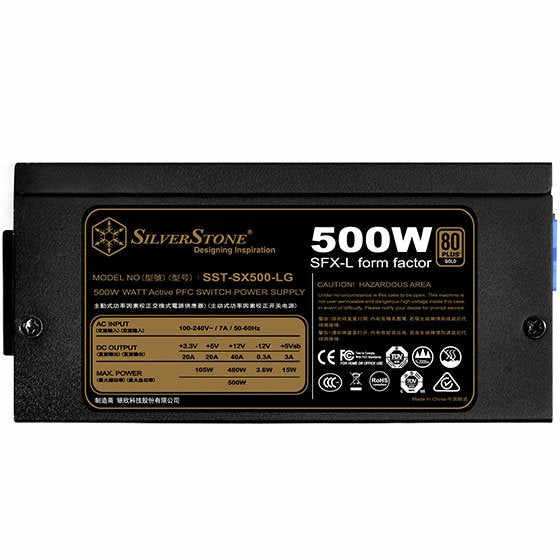 Fuente De Alimentación Silverstone Sx500 500w Gold Sfx-L, V2.1 Sst-Sx500-Lg