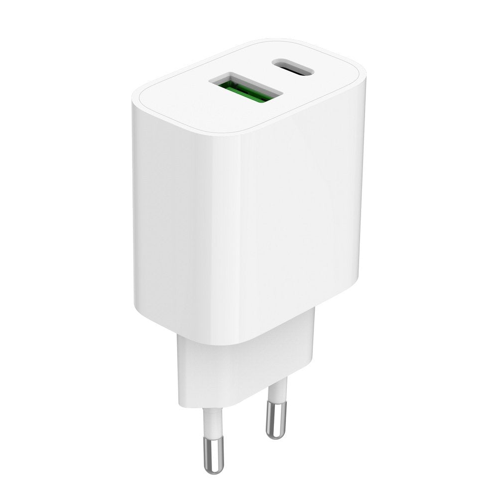 Cargador Rápido Pd Y Qc 3.0 Usb Tipo A + Tipo C, 20 W, Blanco