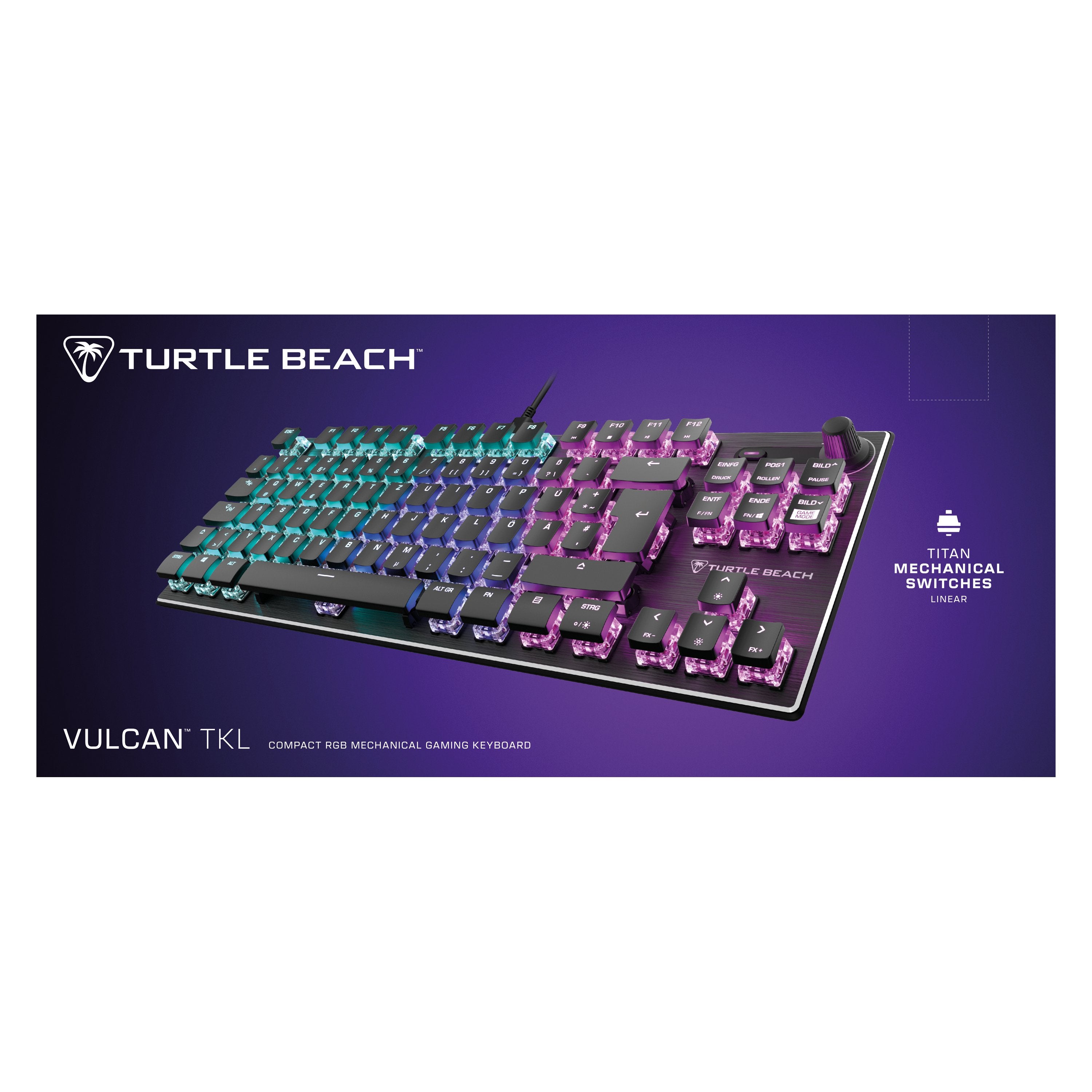 Turtle Beach Vulcan Tkl, Teclado De Juegos Negro, De-Layout, Titan Red Tbk-2001-02-De