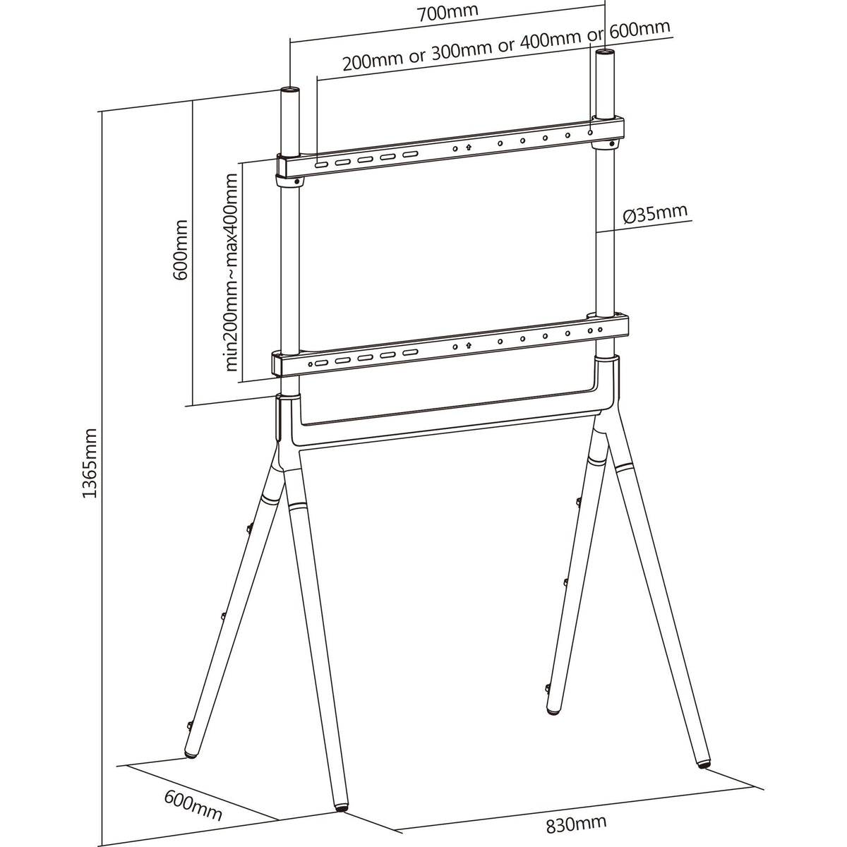 Inline® Woodstand Studio Tv Stand, For Led Tv 49"-70" (124-178cm), Max. 40kg