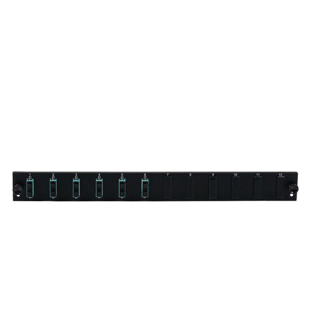 Efb Equipped 12 Port Front Panel With 6 X Sc Duplex Coupling Om4 Vertical, Black