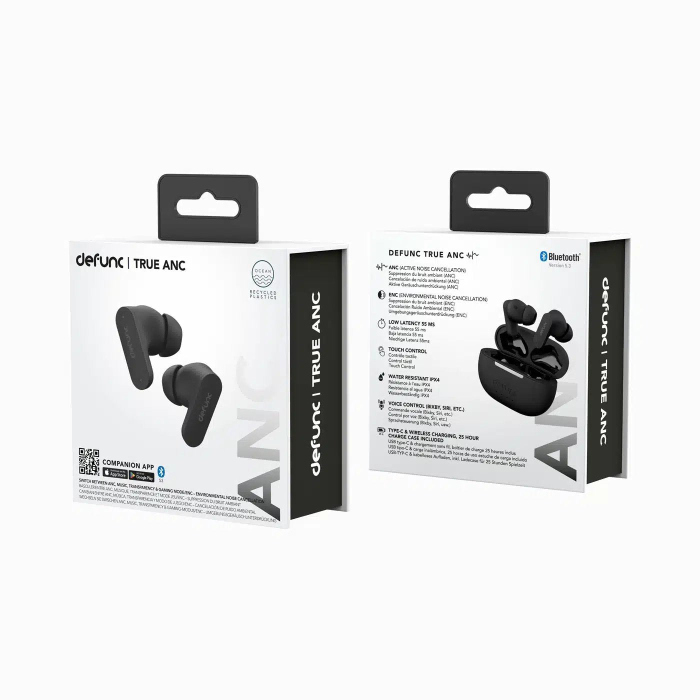 Auriculares Defunc True Anc, In-Ear, Inalámbrico, Negro