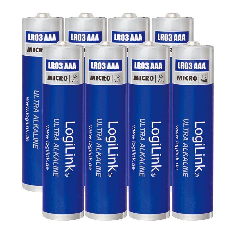 Pila Alcalina   Lr03 Aaa 1,5v    8 X Retractil Industrial Logilink
