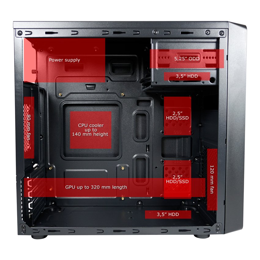 Lc-Power Gehäuse Micro-Atx 2017mb Ohne Nt U3.2/Audio Black Retail