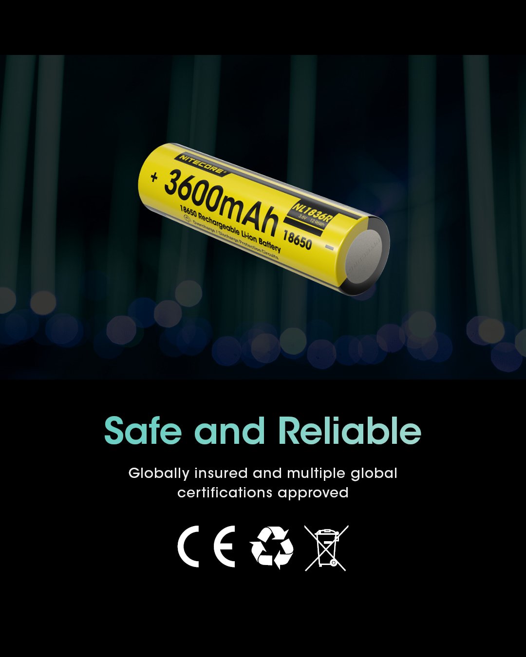 EAN 6952506495993 - Nitecore NL1836R batería recargable industrial Ión de litio 3600 mAh 3,6 V imagen 2