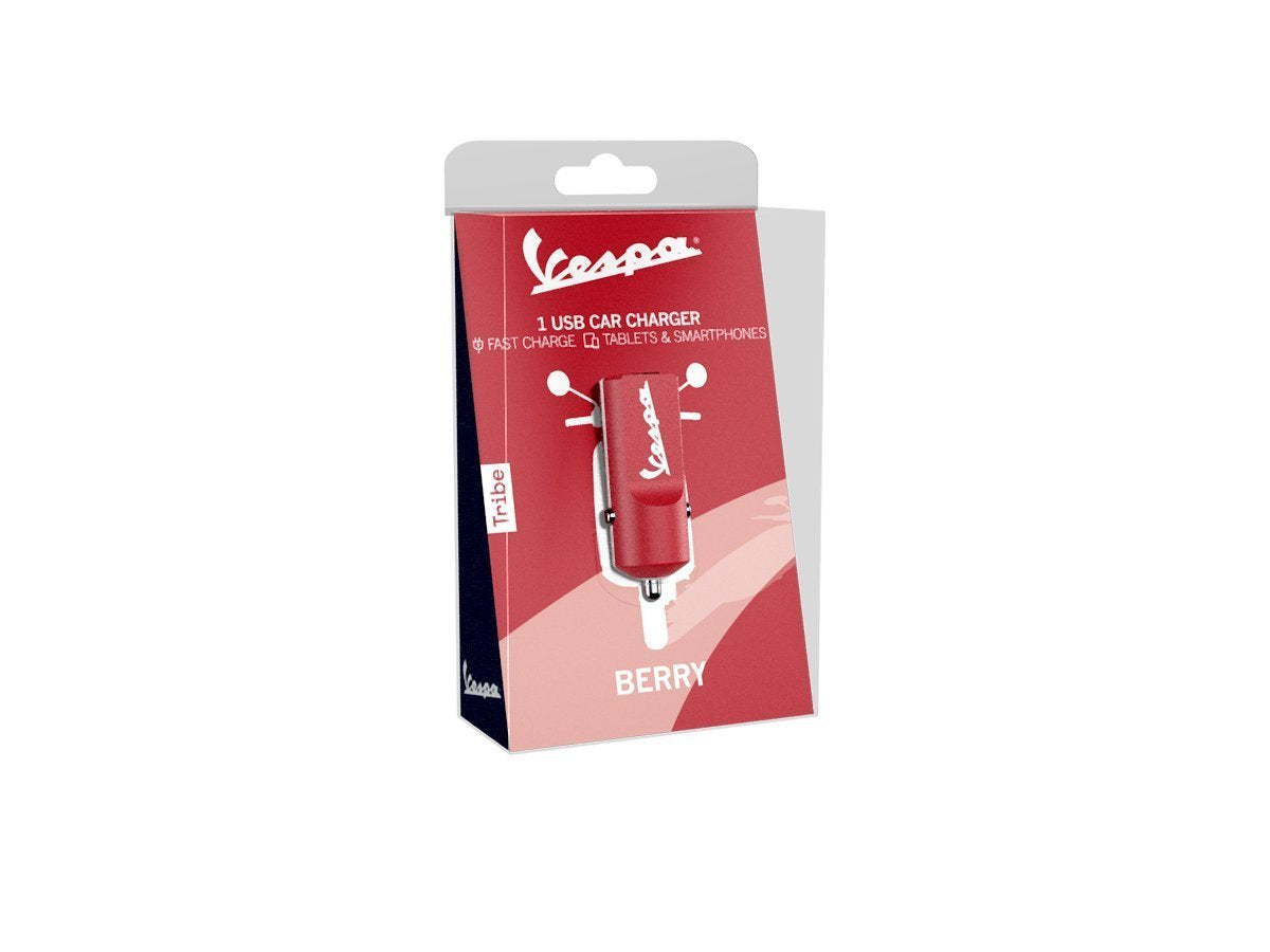 Cargador De Coche - 1 Puerto Usb - 2,4 A Vespa Color Rosa