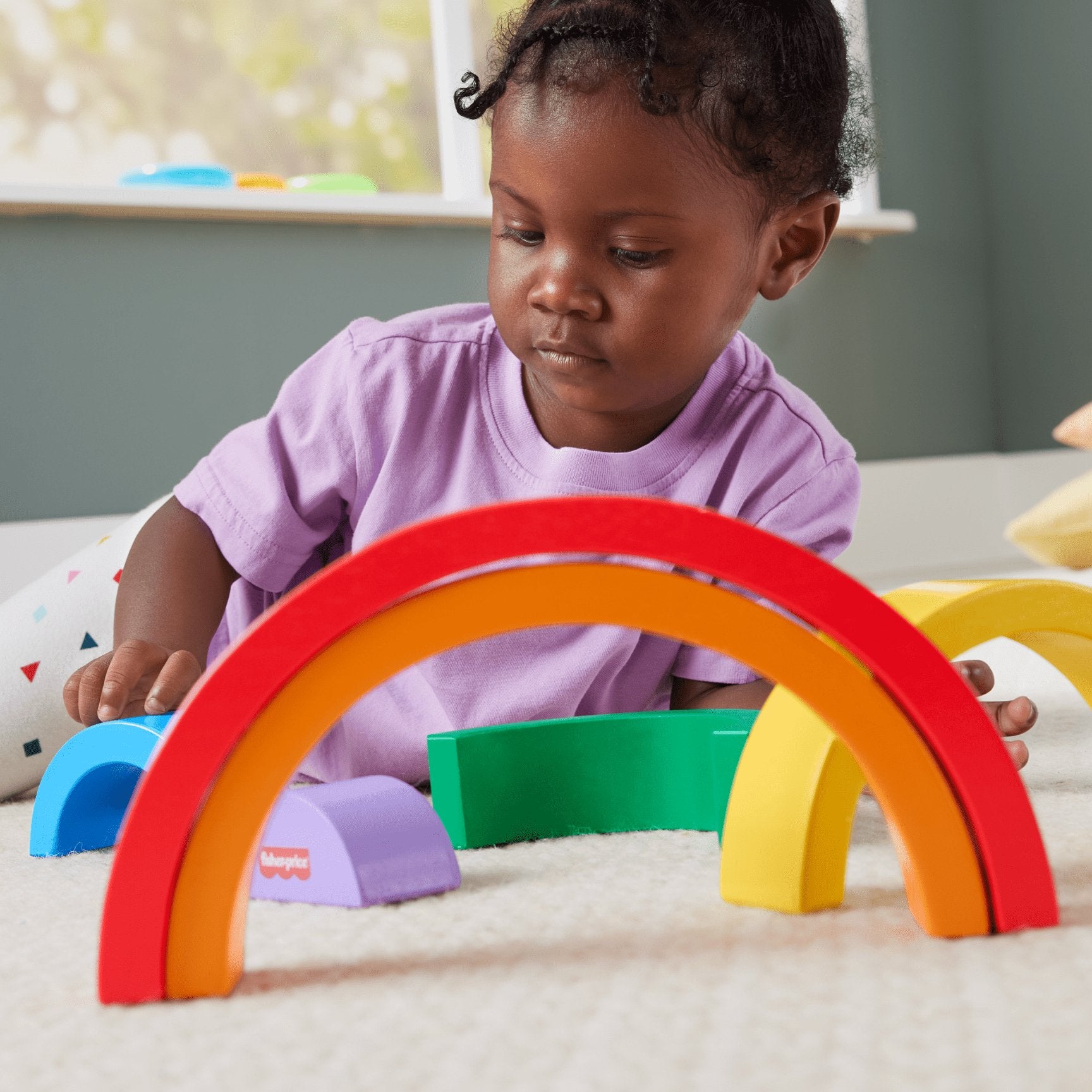 EAN 0194735238316 - Fisher-Price Wooden Stacking Rainbow imagen 4