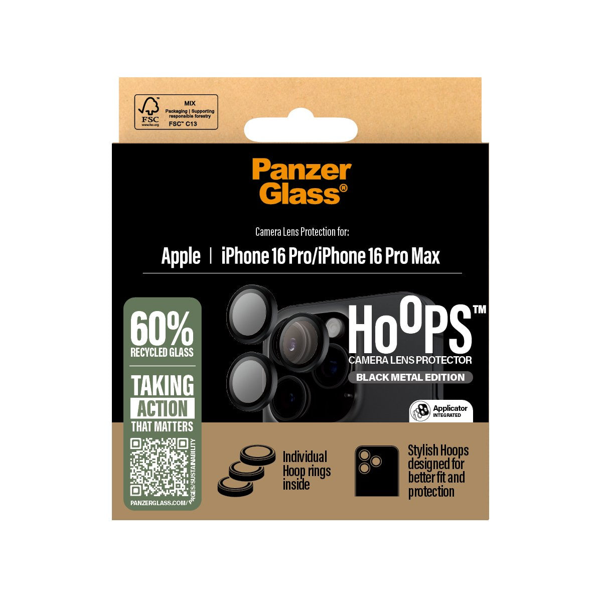 EAN 5715685003011 - PanzerGlass ® Hoops® Camera Lens Protector Black iPhone 16 Pro | 16 Pro Max Protector de pantalla Apple 1 imagen 3