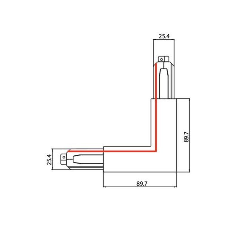 Brumberg 87126080 Eckverbinder 90° 3ph.Stromschiene Onetrack Dali Sl Innen Sw