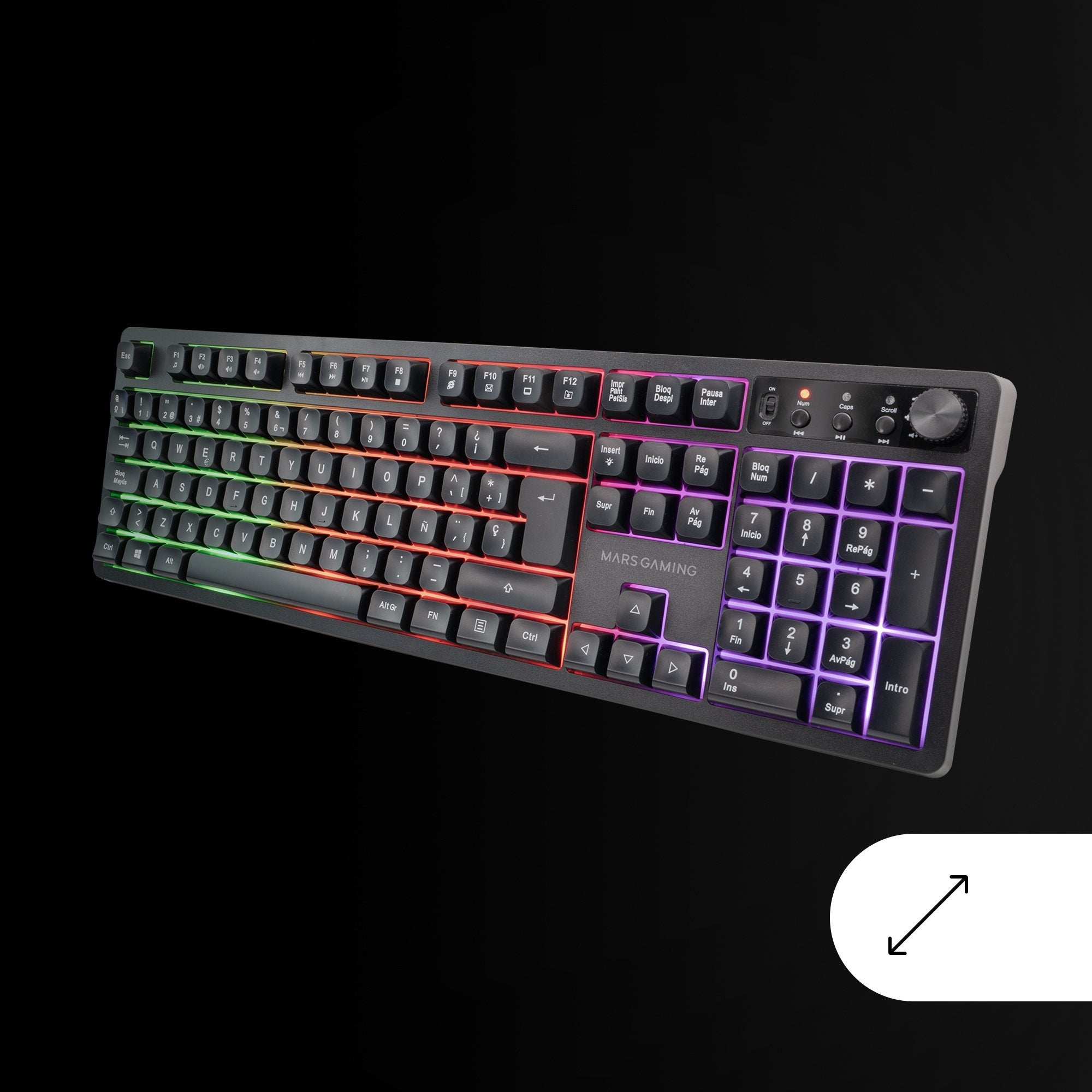 EAN 8435693111115 - Mars Gaming MCPWXES teclado Ratón incluido Juego RF inalámbrica + USB QWERTY Español Negro imagen 12