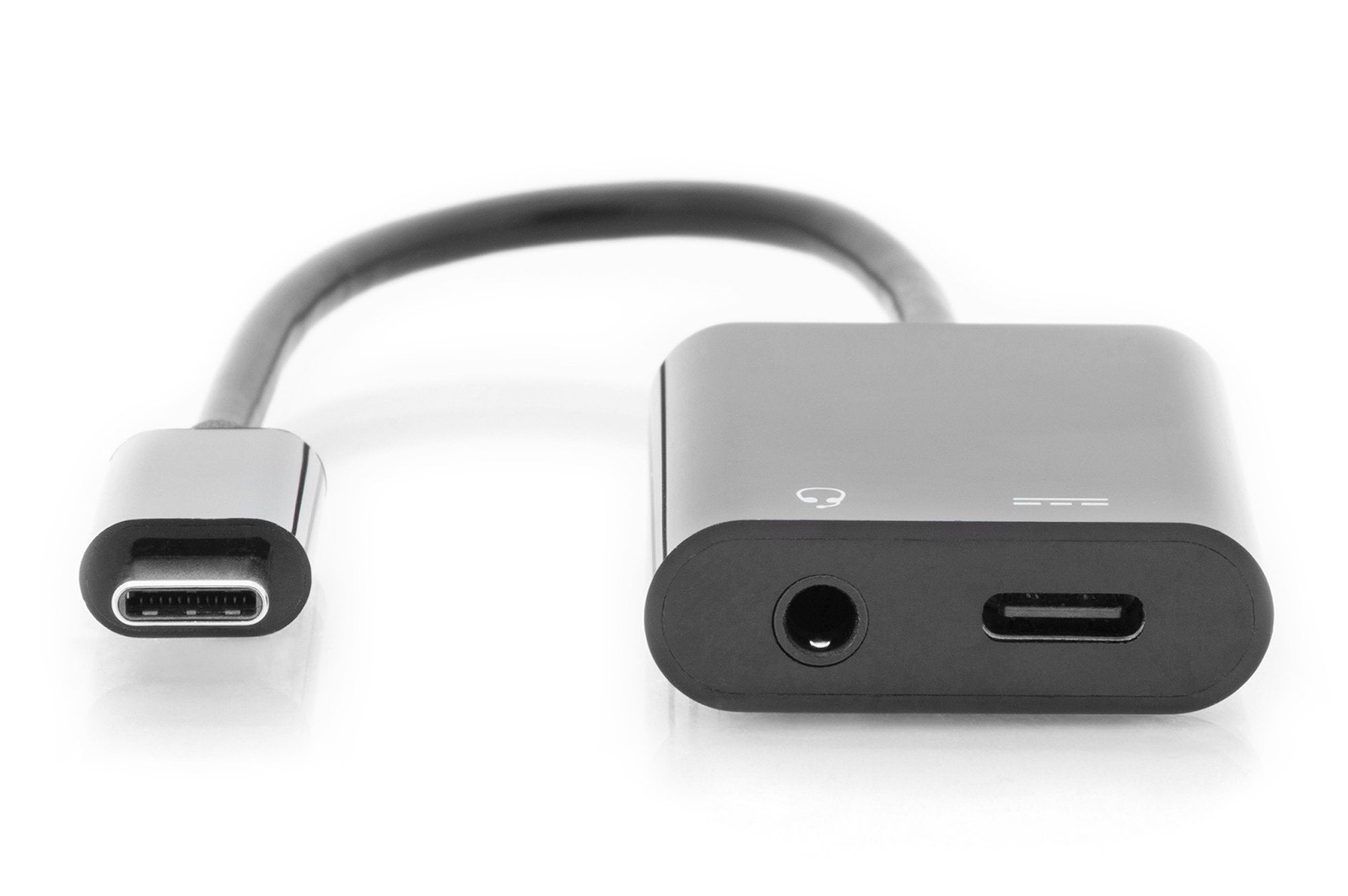 Adaptador Digitus Usb Splitter Tipo C - 3.5mm Tipo C M/F/F 0.2m Gen2 5a 10gb