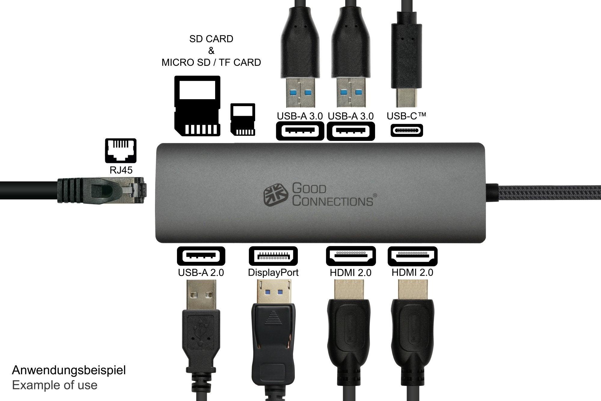 EAN 4014619881529 - Alcasa HUB-C001A hub de interfaz USB Tipo C 5000 Mbit/s Antracita imagen 4