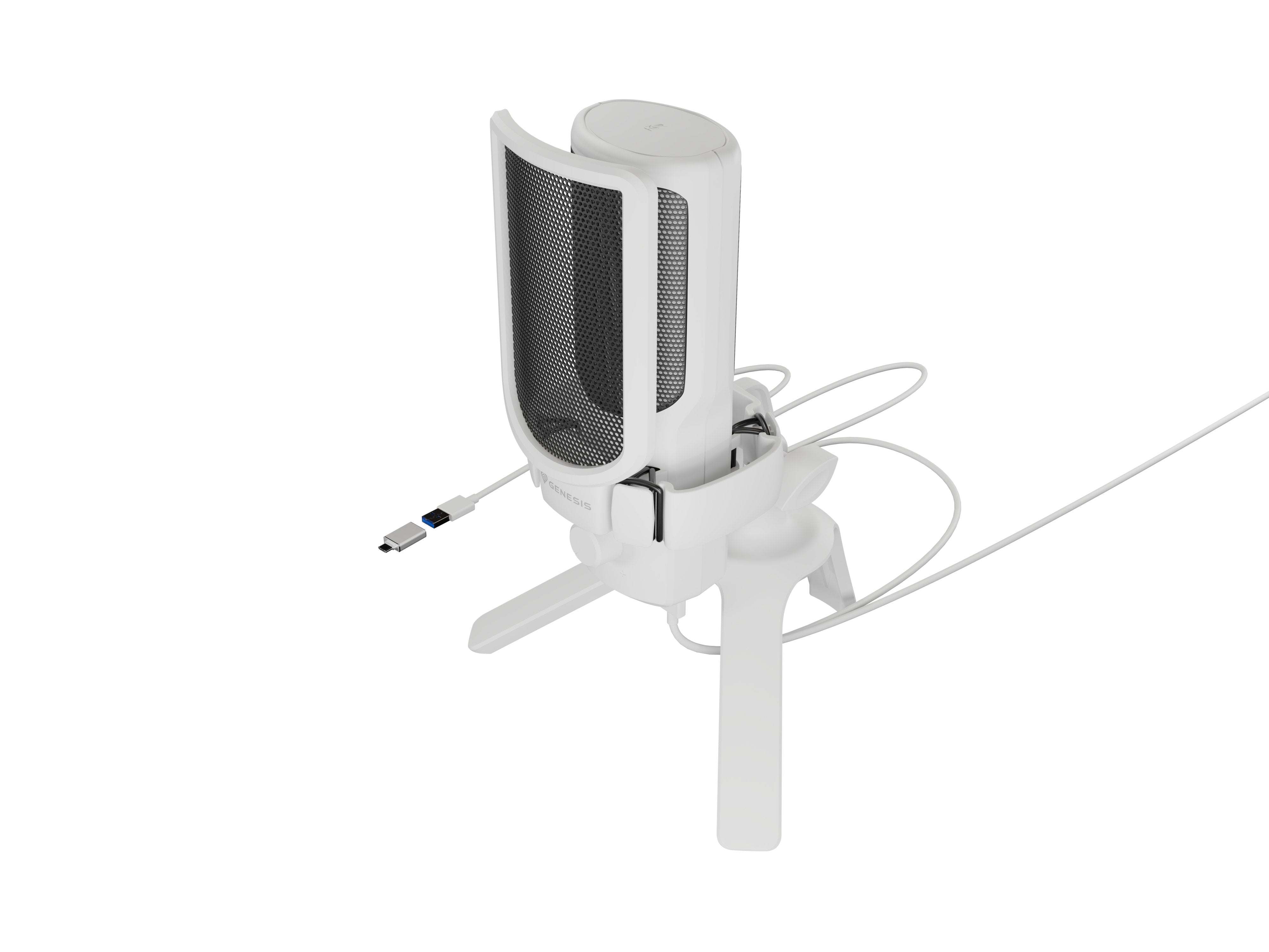 Micrófono Natec Genesis Radium 250 Usb Stand White