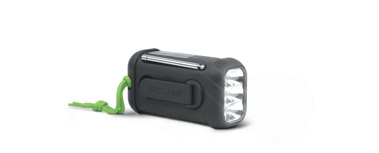 Radio Muse Portable Solar  With Crank & Flashlight