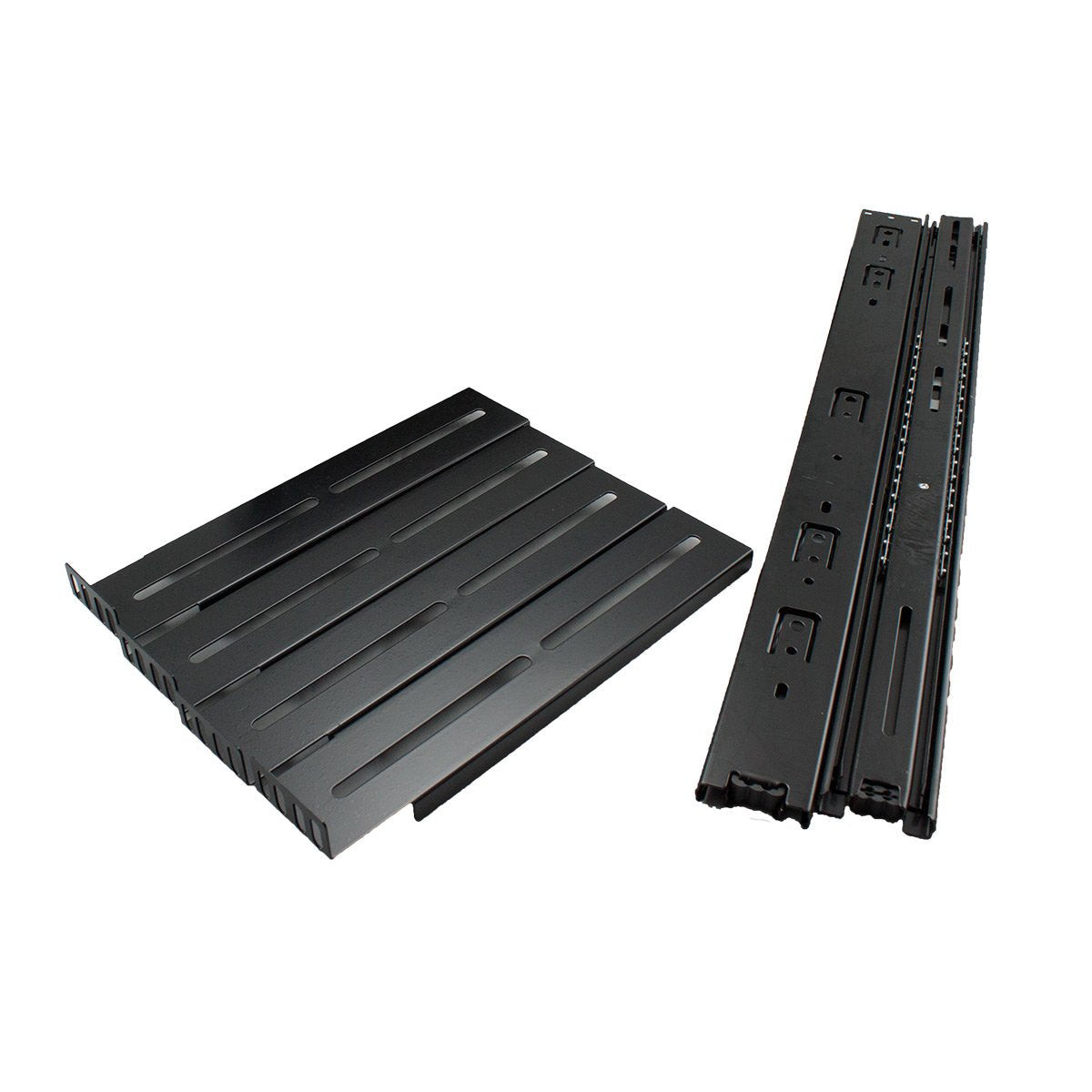 Kit De Railes Unykach 52094 Para Caja Rack De 2u A 4u Material Acero Pintado Negro Sistema Telescopico