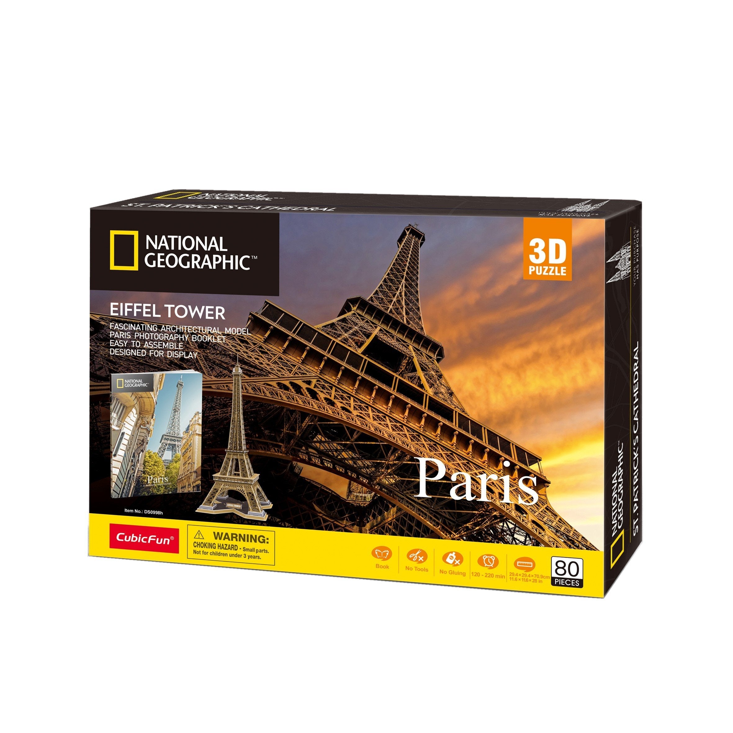 EAN 6944588209988 - CubicFun Eiffel Tower Puzle 3D 80 pieza(s) Edificios imagen 4