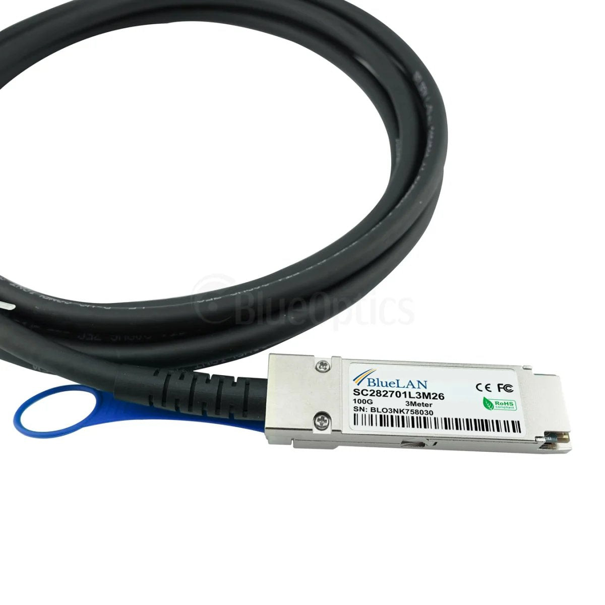 Blueoptics Qnap Cab-Dac2m-Q28b4 Bluelan Pasivo 100gbase-Cr4 Qsfp28 A 4x25gbase-Cr Sfp28 Direct Attach Breakout Cable, 2m,