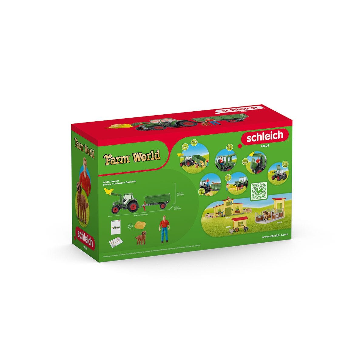 Schleich 42608 Farm World Tractor Con Remolque