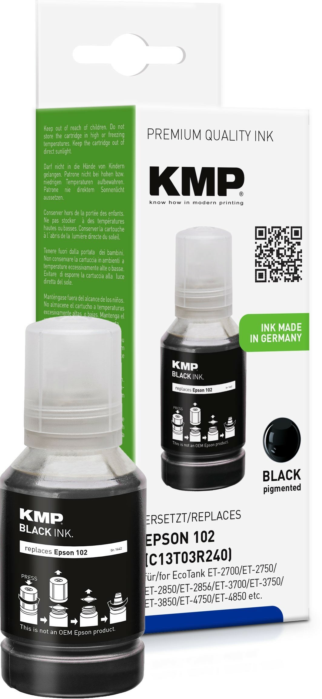 EAN 4011324375558 - KMP 1642,1001 cartucho de tinta 1 pieza(s) Compatible Negro imagen 1