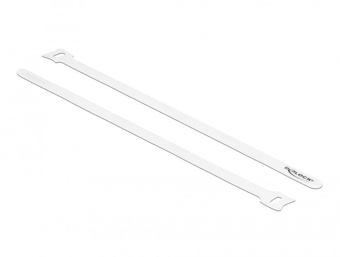 Delock Klett-Kabelbinder L 300 X B 12 Mm Blanco 10 Piezas