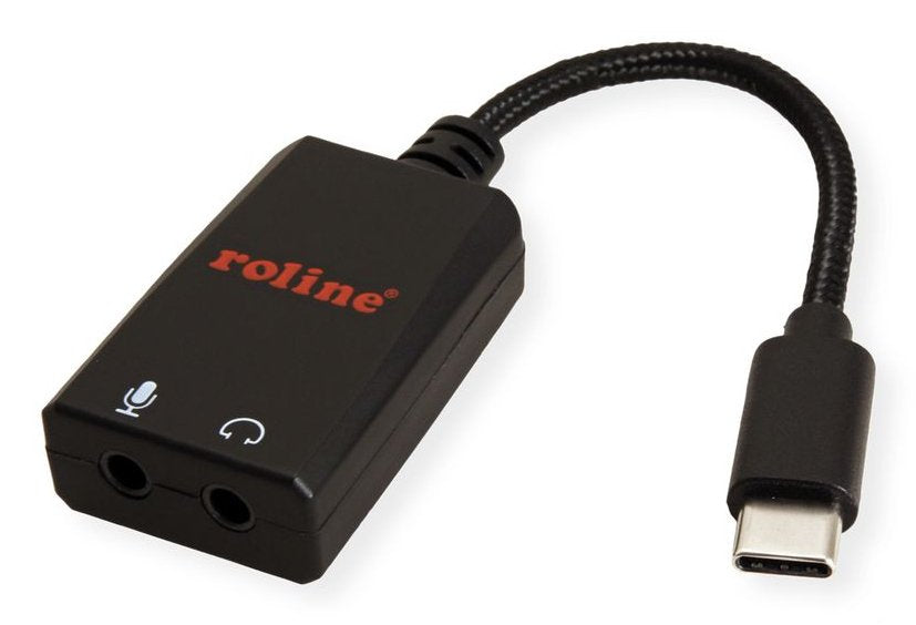 Roline Adapter Usb Typ C - 2x 3,5mm Audio, St Bu, 0,13 M