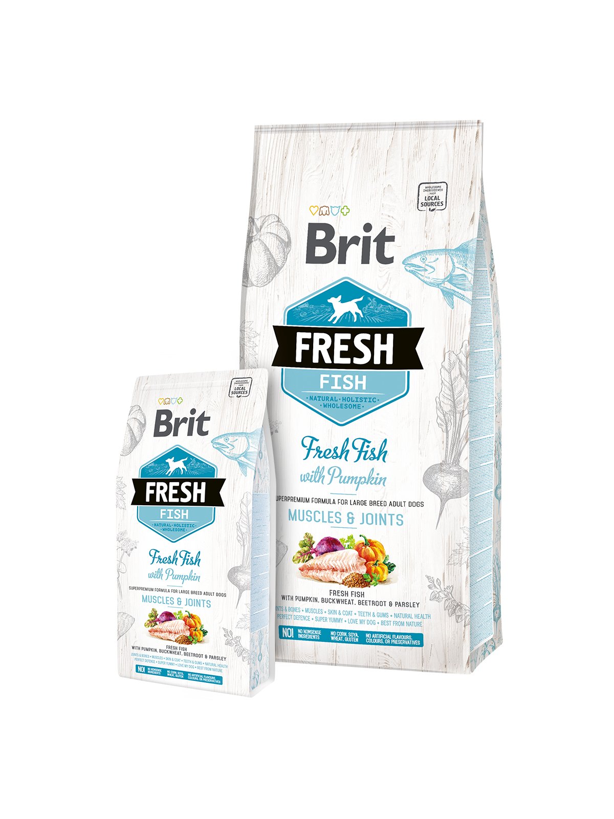 EAN 8595602530779 - Brit Fresh Fish with Pumpkin Adult Large Muscles & Joints 12 kg Adulto Pescados imagen 1