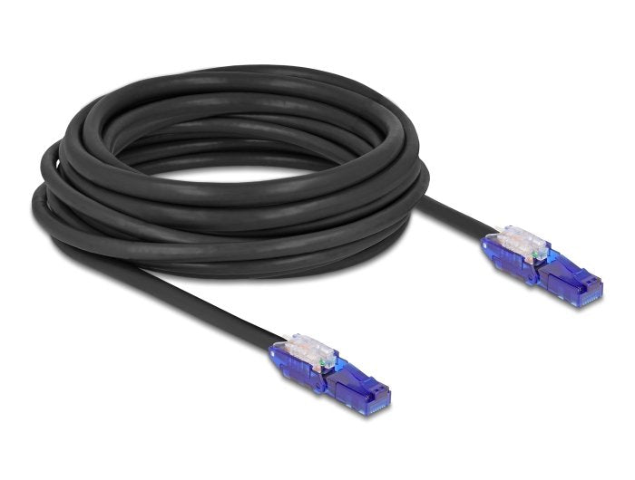 Delock Rj45 Netzwerkcable Cat.6 Utp Mit 180° Winkelbaren Steckern Schwarz 7,5 M