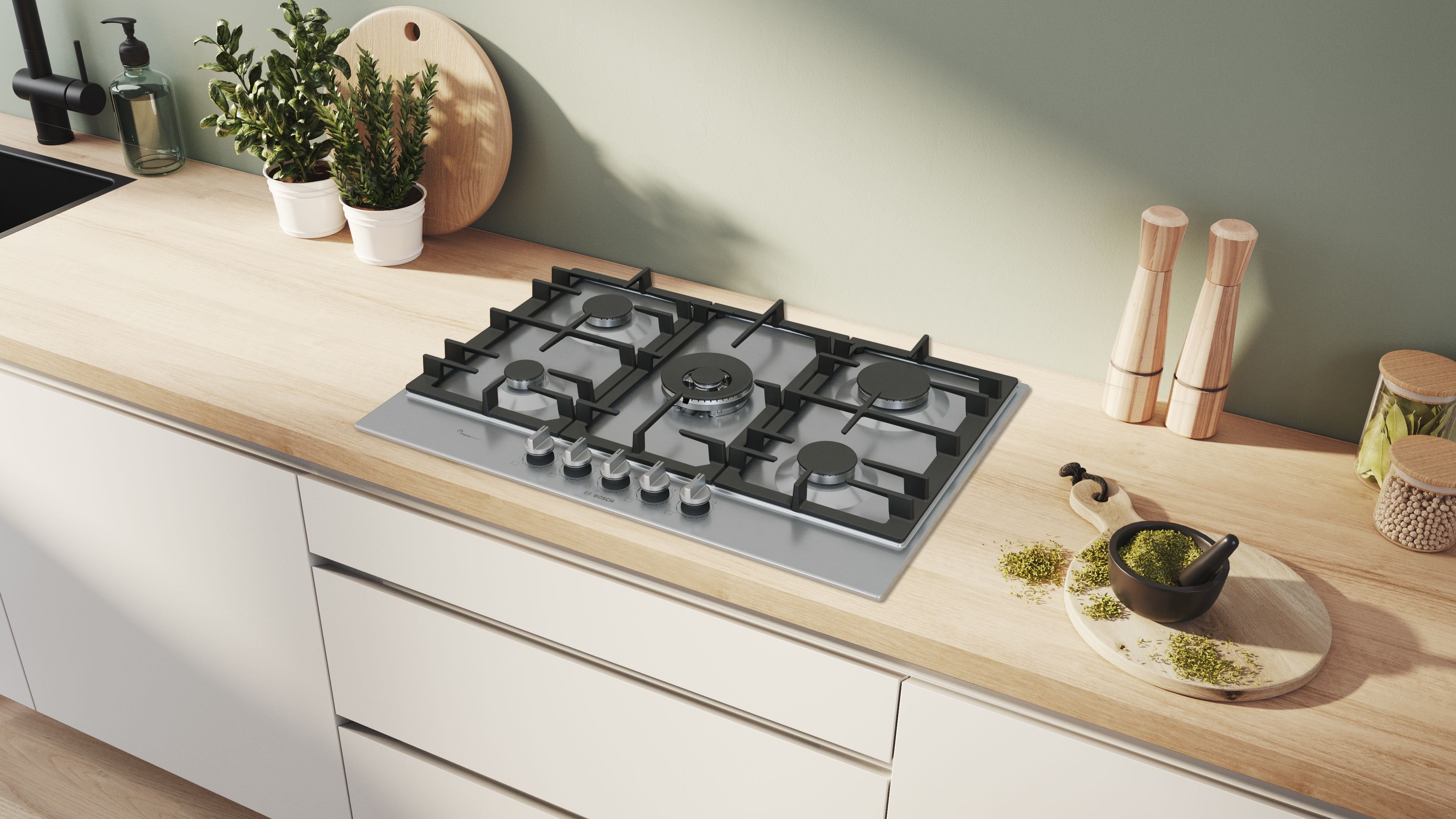 EAN 4242005437849 - Bosch Serie 6 PCQ7A5I90 hobs Acero inoxidable Integrado 75 cm Encimera de gas 5 zona(s) imagen 5