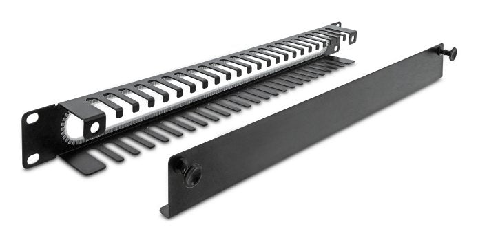Delock 19? 1 He Cablemanagement Rangierpanel Mit Öffnung Und Kantenschutz Schwarz
