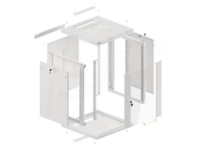 Armario Rack 19 Montaje Pared 15u / 600x600 Autoarmas (Paquete Plano) Gris Lanberg