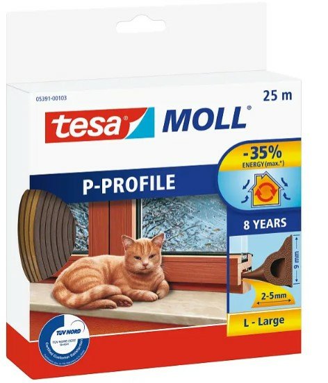 Tesa Insulation Dichtungsband De Gummi L 25 M X 9 Mm Marrón
