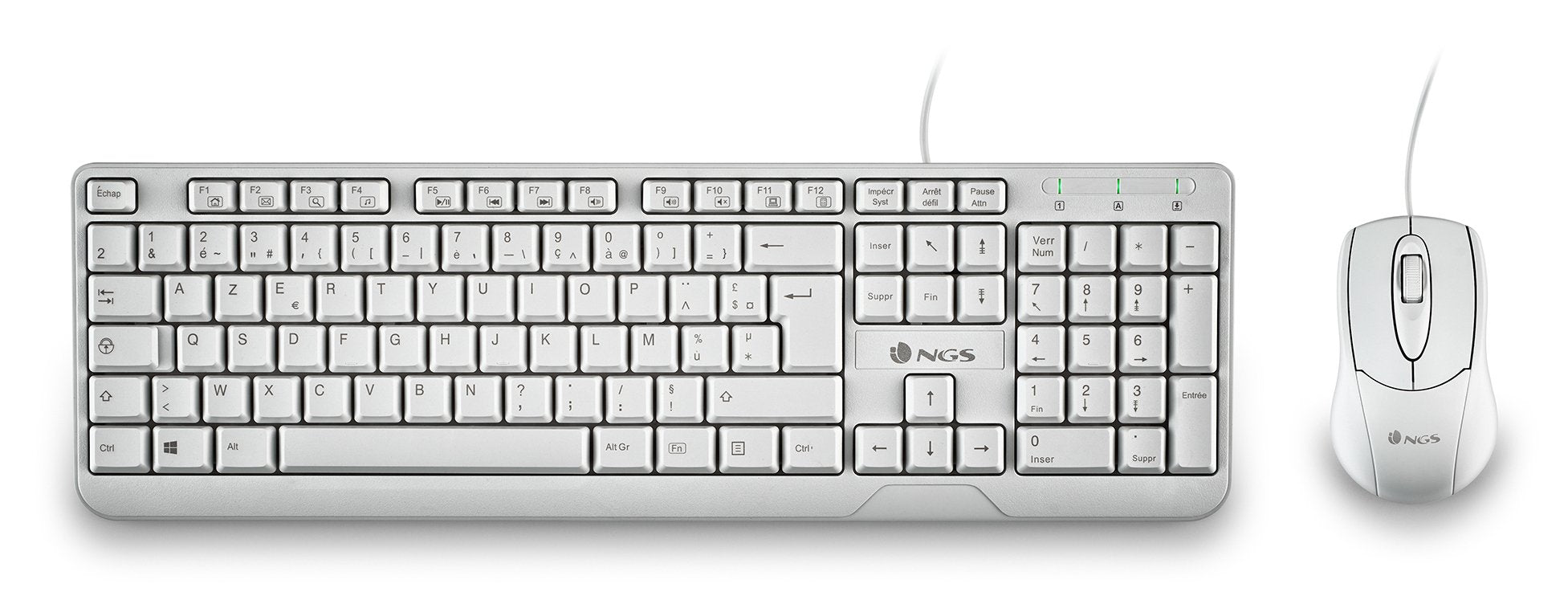 Pack 2en1 (Teclado/Ratón) Ngs Cocoa (Blanco)