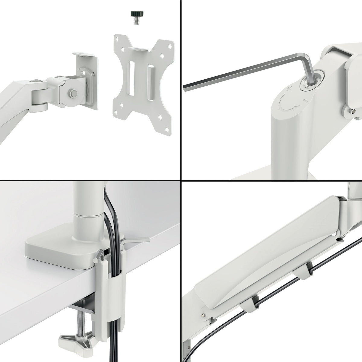 Leitz Ergo Single Monitor Arm Gris, 550x110x520
