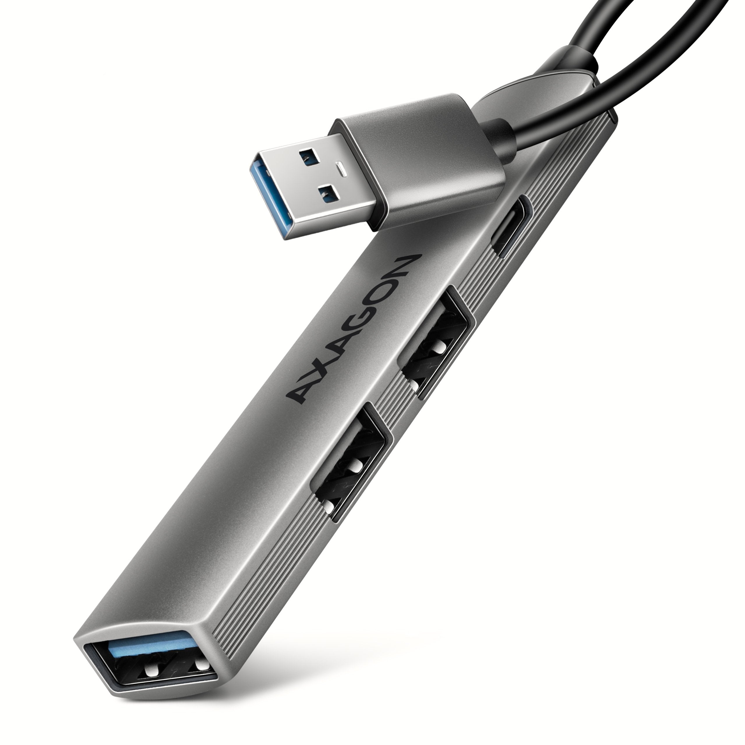 Hue-Sta Hub 4-Portowy 1x Usb-A 5gbps, 2x Usb2.0 + 1x Usb-C 2.0, 12cm Kabel Usb-A